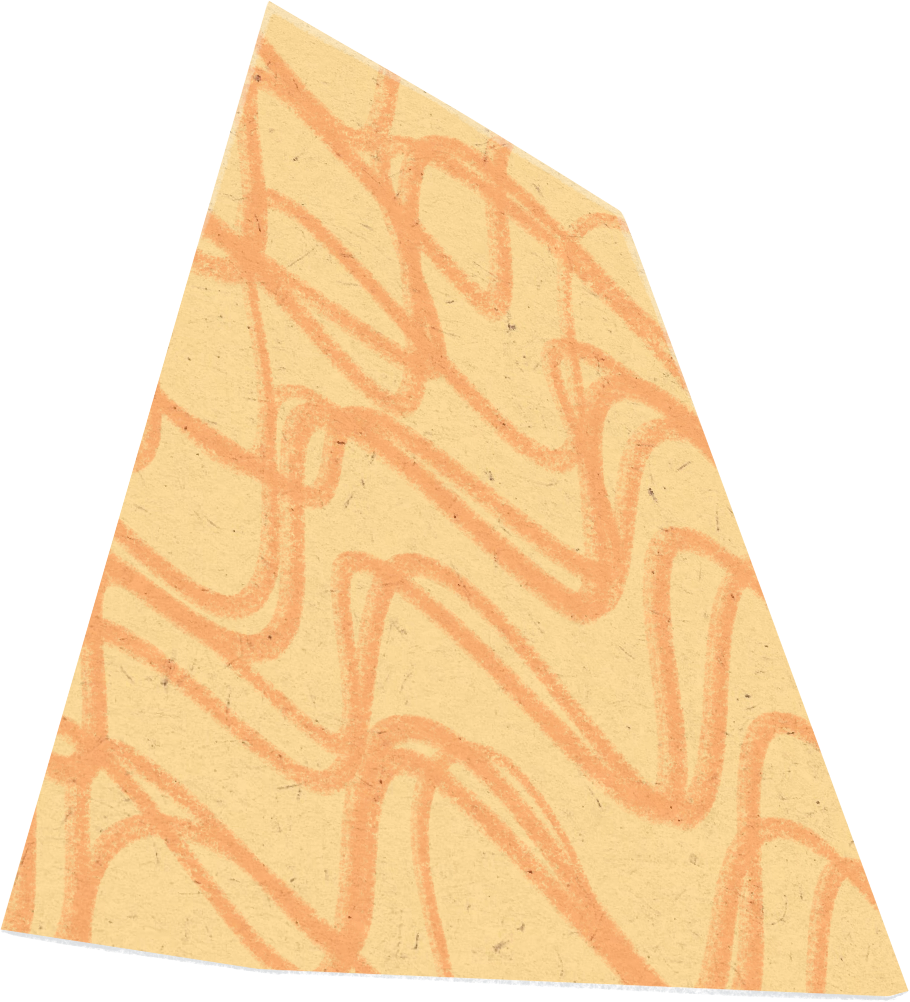 Scribbled Yellow and Orange Paper Cut-out